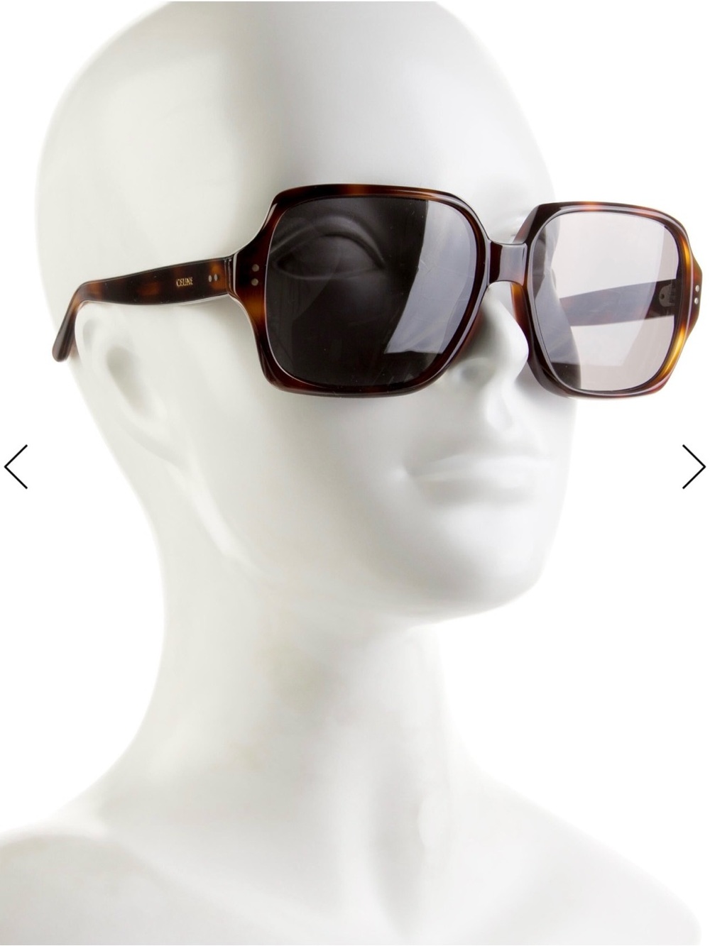 Celine Tortoiseshell Oversized Square Sunglasses